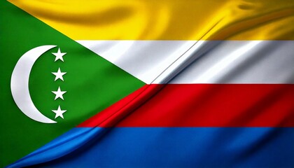  national flag of Union of the Comoros, in the original size,colours and proportions
