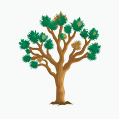 Desert Tree Vector &ndash; Joshua Tree Style Illustration for Arid Landscape and Nature Design