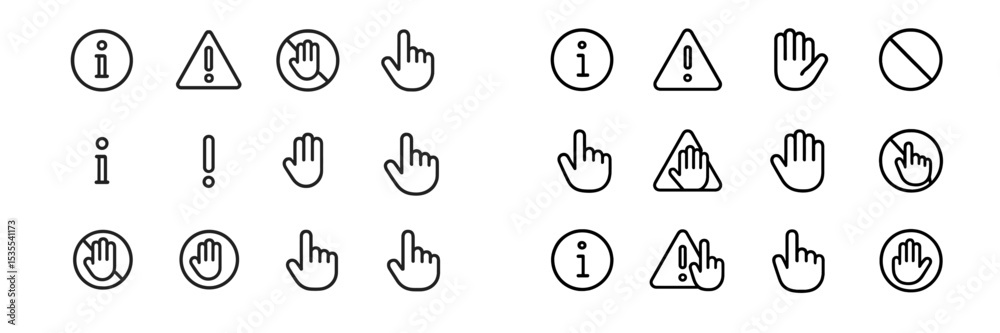 Fototapete symbols displaying various forms of warnings and informational cues in a modern design layout, suita