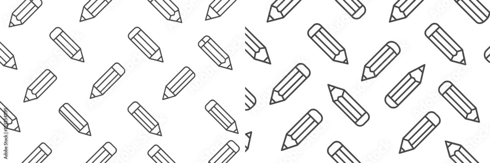 Aufkleber Repeating pencil pattern on a white background showcasing simple and minimalistic design elements for creative projects