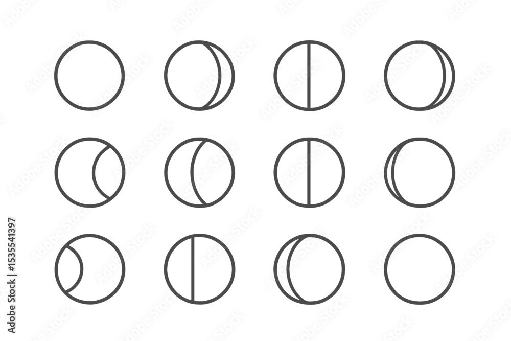 Poster Patterns of circles showcasing phases and variations in shapes during a design study session