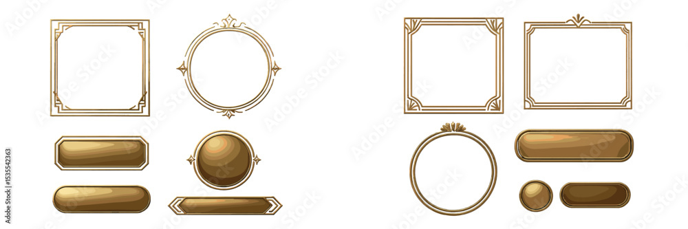 Poster elegant golden decorative frames suitable for invitations and design projects