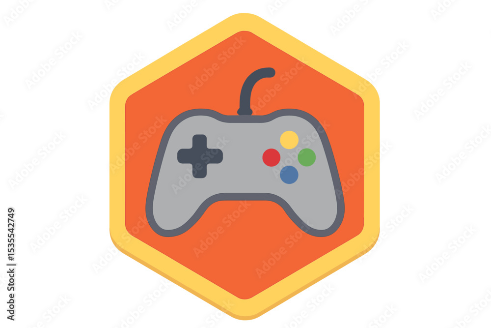 Poster creative design of a gaming controller icon with bold colors and a modern style