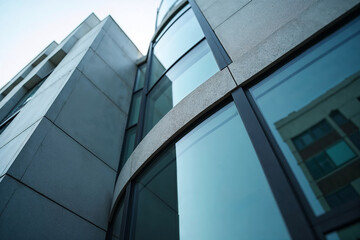 Abstract Perspective of Urban Skyscraper with Glass Facade