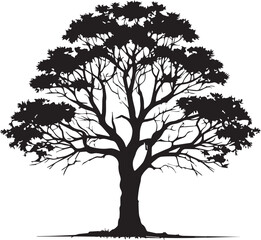 Fototapeta premium Tree silhouette Vector | Minimalist & Trendy Tree Silhouette Design | Unique & Stylish Tree Artwork for Vector design