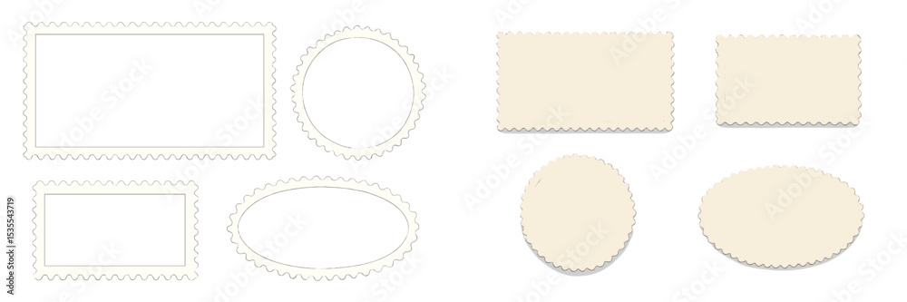 Aufkleber variety of blank decorative frames in different shapes and sizes for scrapbooking and crafting purpo