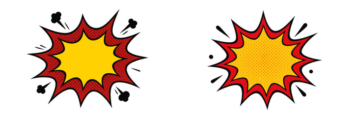 Colorful cartoon explosion graphics with a dynamic design for visual impact and storytelling in creative projects