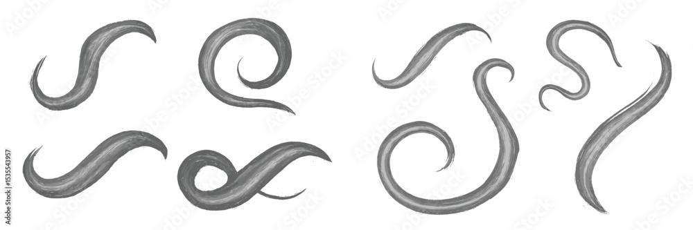 Aufkleber Artistic swirling line patterns showcasing dynamic movement on a clean white background