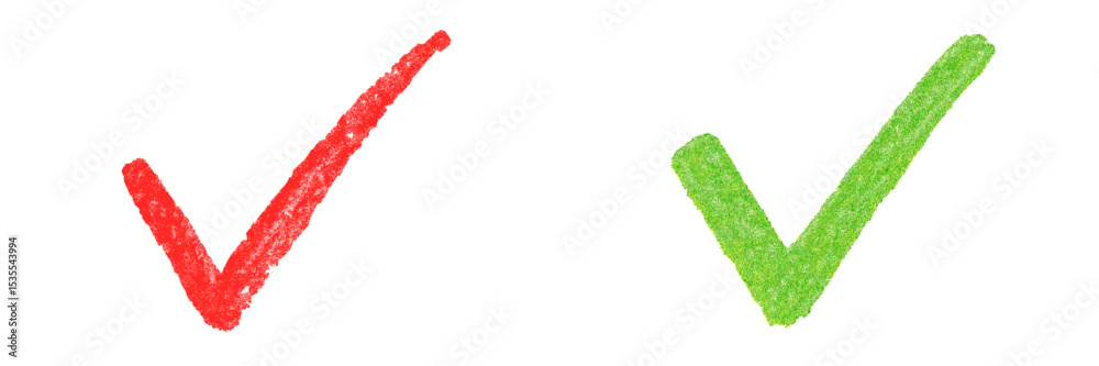 Poster colorful check marks in vibrant red and green showcasing validation and approval concepts in a simpl