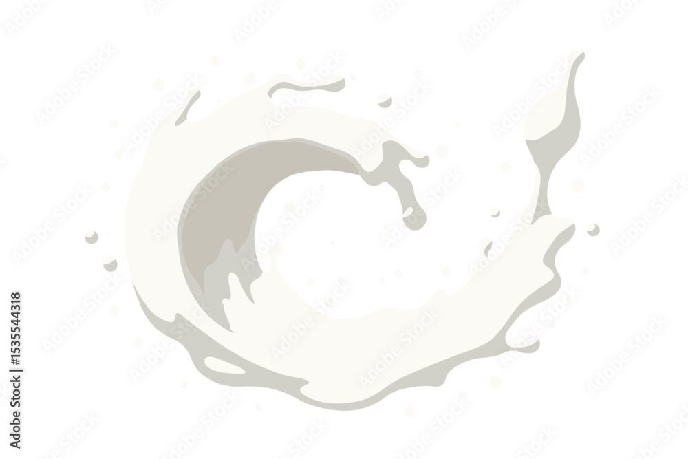 Aufkleber swirling splash of white liquid creating an artistic wave in mid-air during a creative project