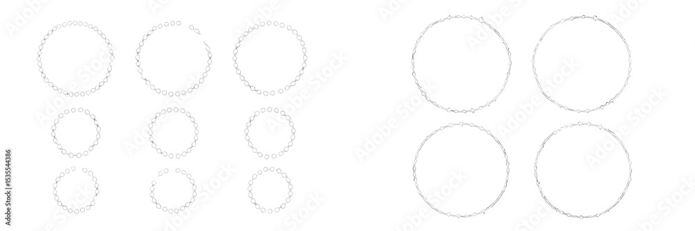 Fototapete Multiple circular designs displayed on a clean background showcasing different sizes and styles of circular shapes