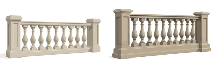 Decorative balustrades in neutral tones showcased in architectural design for elegant outdoor spaces