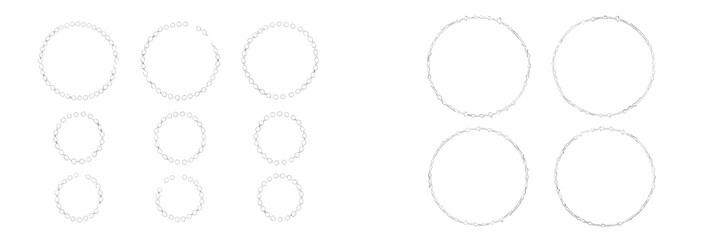 Obraz premium Multiple circular designs displayed on a clean background showcasing different sizes and styles of circular shapes
