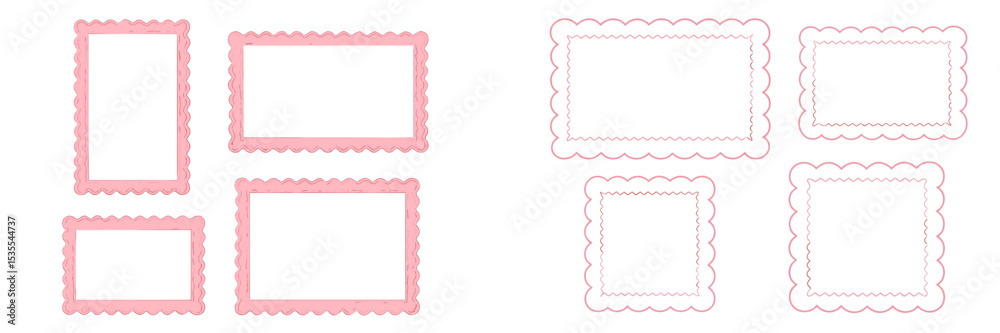 Poster Decorative pink frames in various shapes and sizes for creative projects and design purposes