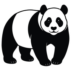 Naklejka premium Panda Bear Vector Silhouette Graphic Clipart Illustration