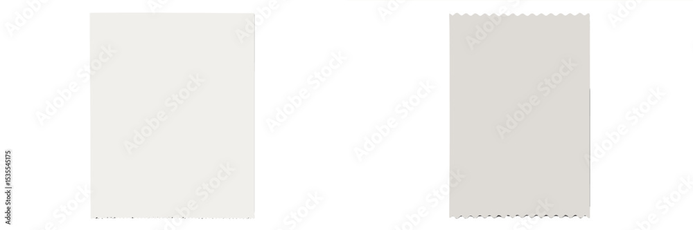 Poster blank white paper and gray paper with decorative edge on a neutral background for creative projects 