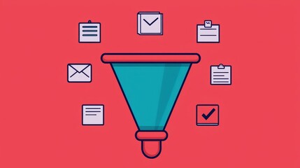 tax return with deduction and electronic filing. Illustration of tax return funneling into secure portal with deduction icons