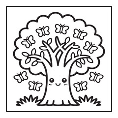 Dreaming Tree Coloring Pages For Kids