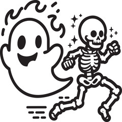 Festive Halloween Skulls & Ghosts Graphics
