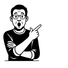 Surprised man with glasses vector illustration