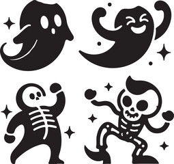 Halloween Haunted Icons – Ghosts and Bones
