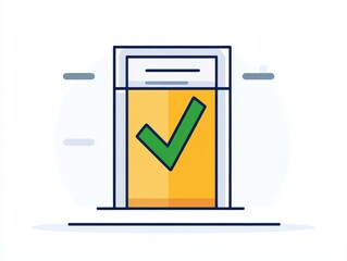 tax return with tax refund and tax software. Refund icon highlighted with green checkmark in filing confirmation screen