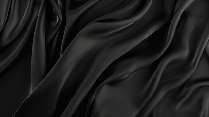 Obraz premium Cloth Folds Black Background Image: Modern, Textured, and Visually Appealing for Creative Projects