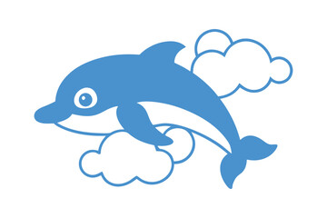 Obraz premium Dolphin vector illustration
