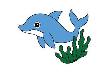 Fototapeta premium Dolphin vector illustration