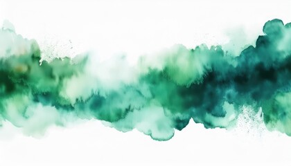 vibrant emerald green watercolor wave background with soft ink texture and gradient blending for web design, branding, poster, banner or packaging layout

