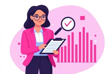 Business manager verifying income report in compliance record