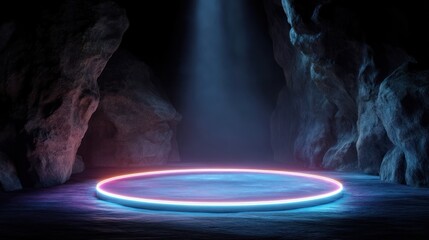 Neon podium cave