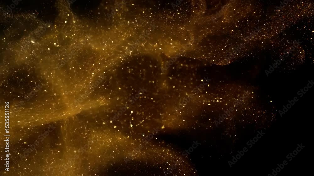 Canvas Prints golden dust particles floating in dark space with glowing light rays. abstract magical background fo