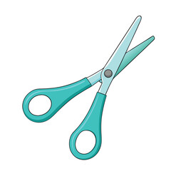Teal colored scissors simple vector illustration isolated on a clean white background