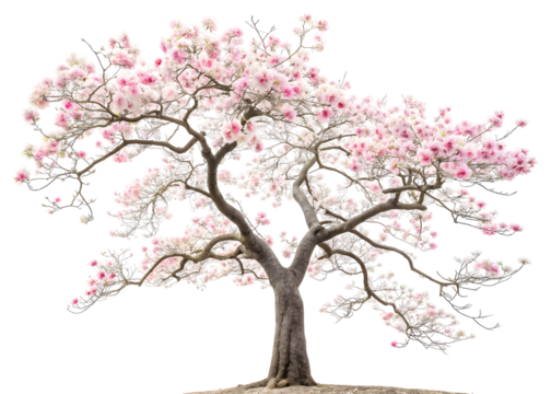 Silk cotton tree on transparent background