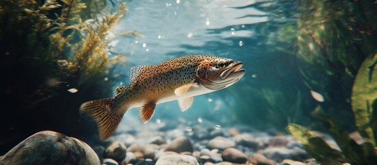 Naklejka premium Trout in a freshwater stream