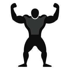 Wrestler Holding Up Arm in Victory Silhouette