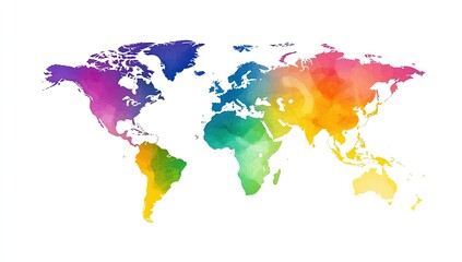 Colorful polygonal world map (1)