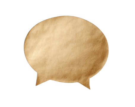 Old, tan speech bubble, textured