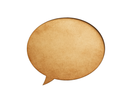 Aged, circular speech bubble