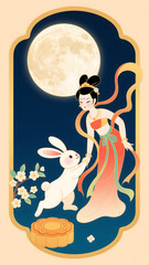 Mid-Autumn Festival Celebration with Chang'e and Jade Rabbit