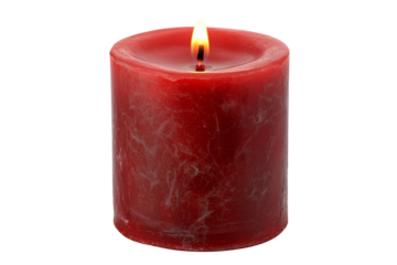 Burning Candle with Red Wax – PNG Cutout on Transparent Background