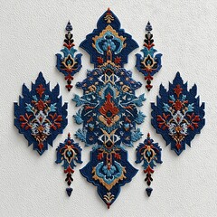 Royal alpona texture with gold leaf patterns