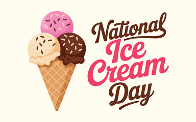 Celebrate National Ice Cream Day A Vibrant Graphic Design Illustration