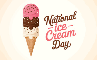 Celebrate National Ice Cream Day A Vibrant Graphic Design Illustration