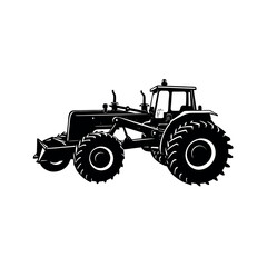 Farming Tools Silhouette Clipart – Agricultural Vehicle and Machinery Vector Art Design
