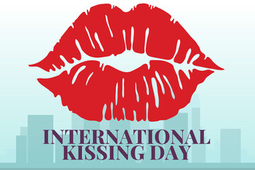 Red Lipstick Kiss Mark for International Kissing Day