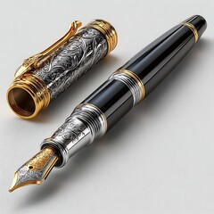 Royal fountain pen with precious inlays high resolution image