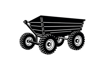 Farming Tools Silhouette Clipart – Agricultural Vehicle and Machinery Vector Art Design