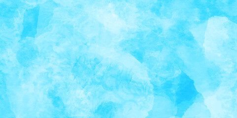 Soft sky-blue paint aquarelle hand-painted watercolor background design. beautiful bright blue paper texture. grunge effect light sky-blue shades watercolor background. watercolor scraped background.